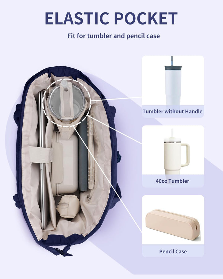Polstrovaná puffer tote taška s držákem na hrnek a přihrádkou na notebook pro cestování a práci