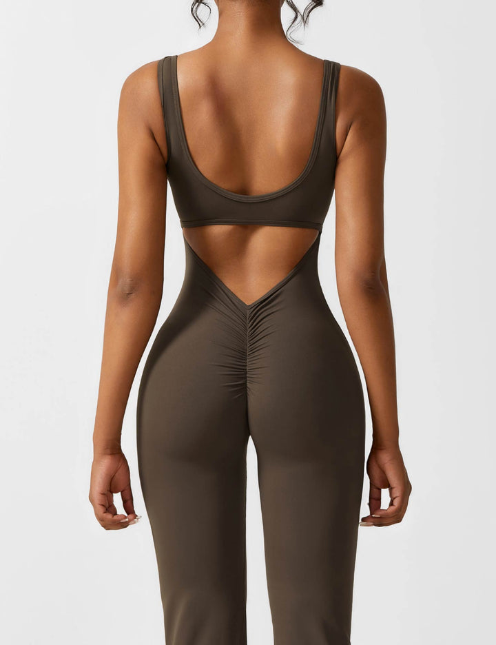 Jumpsuit bez zad s rozšířenými nohavicemi – Liv