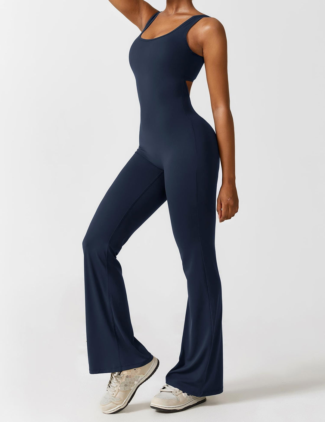 Jumpsuit bez zad s rozšířenými nohavicemi – Liv