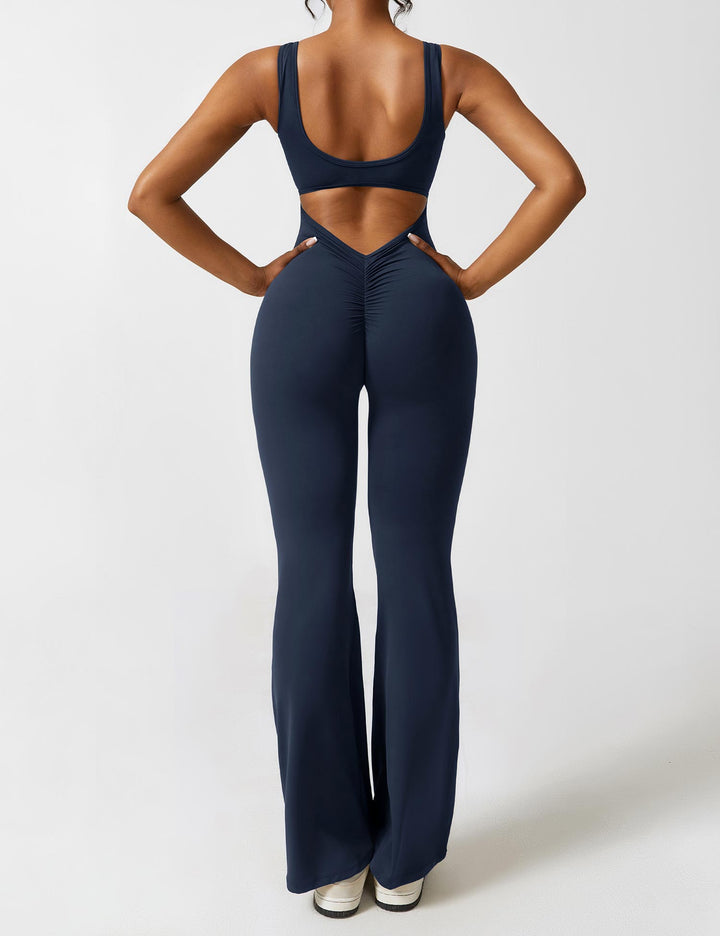 Jumpsuit bez zad s rozšířenými nohavicemi – Liv