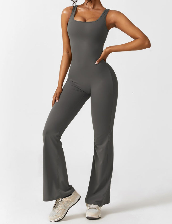 Jumpsuit bez zad s rozšířenými nohavicemi – Liv