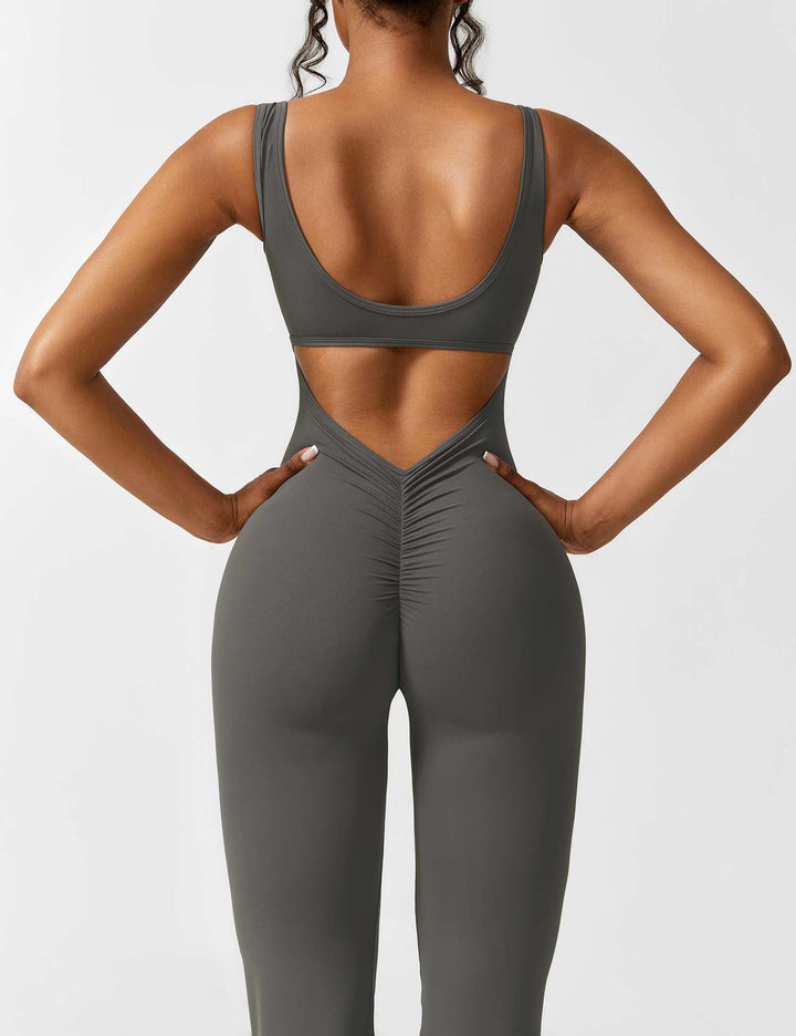 Jumpsuit bez zad s rozšířenými nohavicemi – Liv