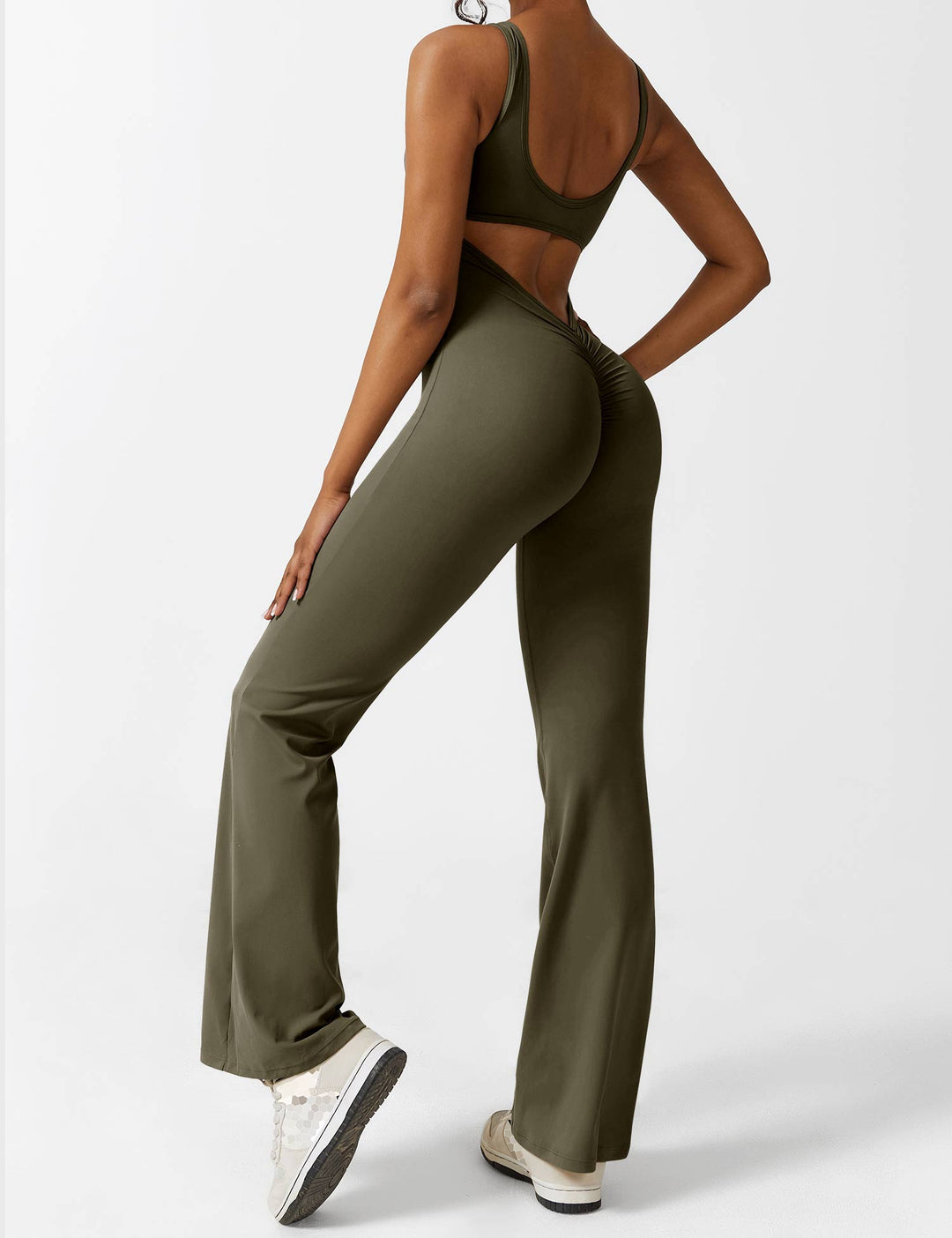 Jumpsuit bez zad s rozšířenými nohavicemi – Liv
