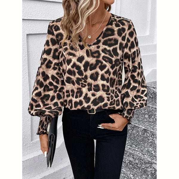 Trendy dámská blůza s leopardím vzorem – Seraphina