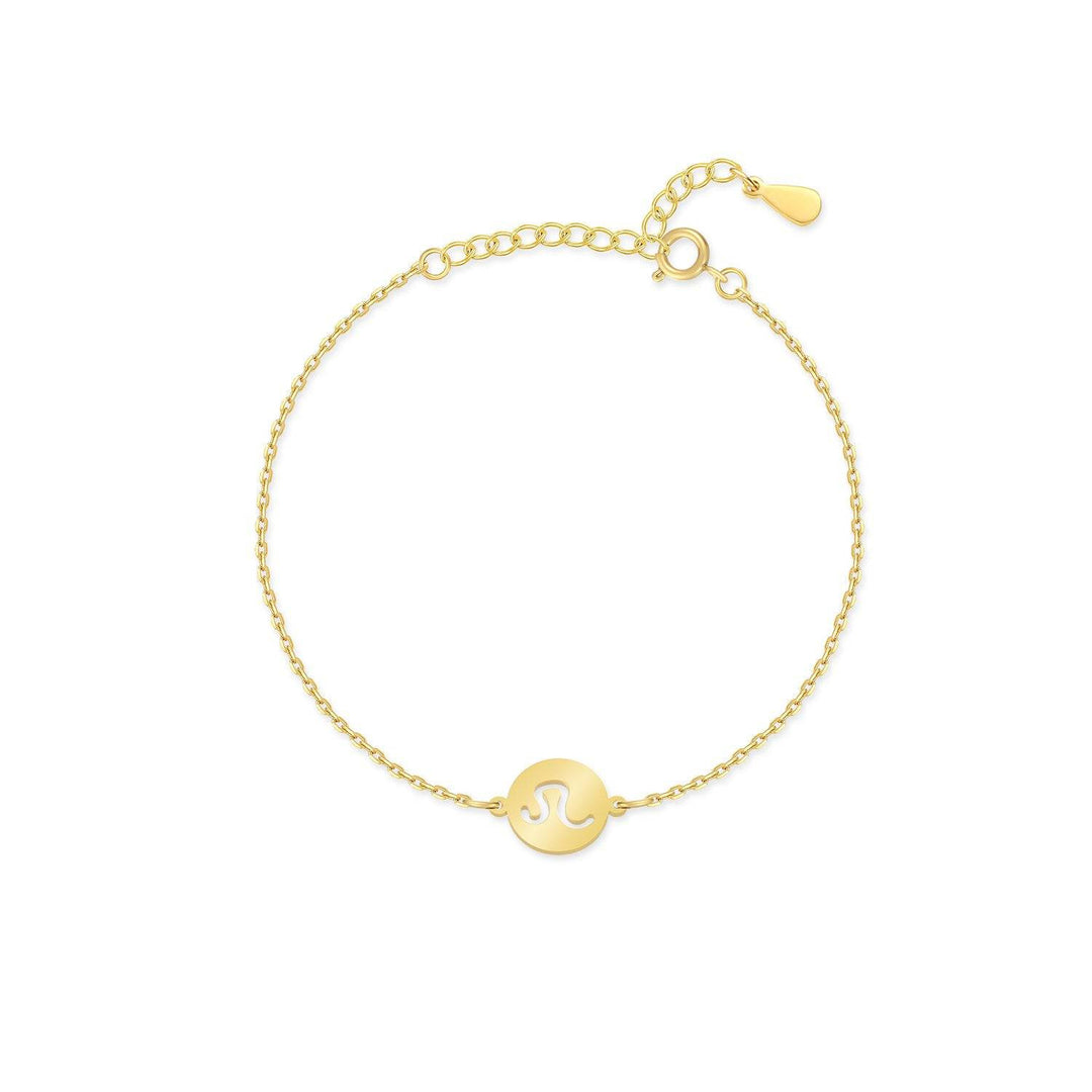 Goldenes Zodiak-Armband mit verstellbarer Kette, Sternzeichen-Design, eleganter Schmuck.
